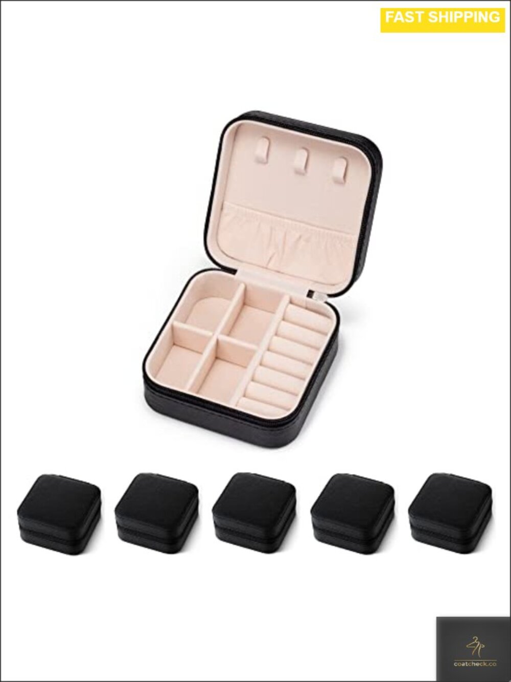5 Pack PU Leather Mini Travel Jewelry Case Organizer